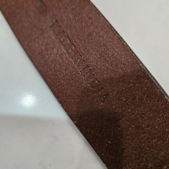 Chico's Belt Size Large Artisan Leather Decorative Metallic Embroidery Ornate - Picture 8 of 12